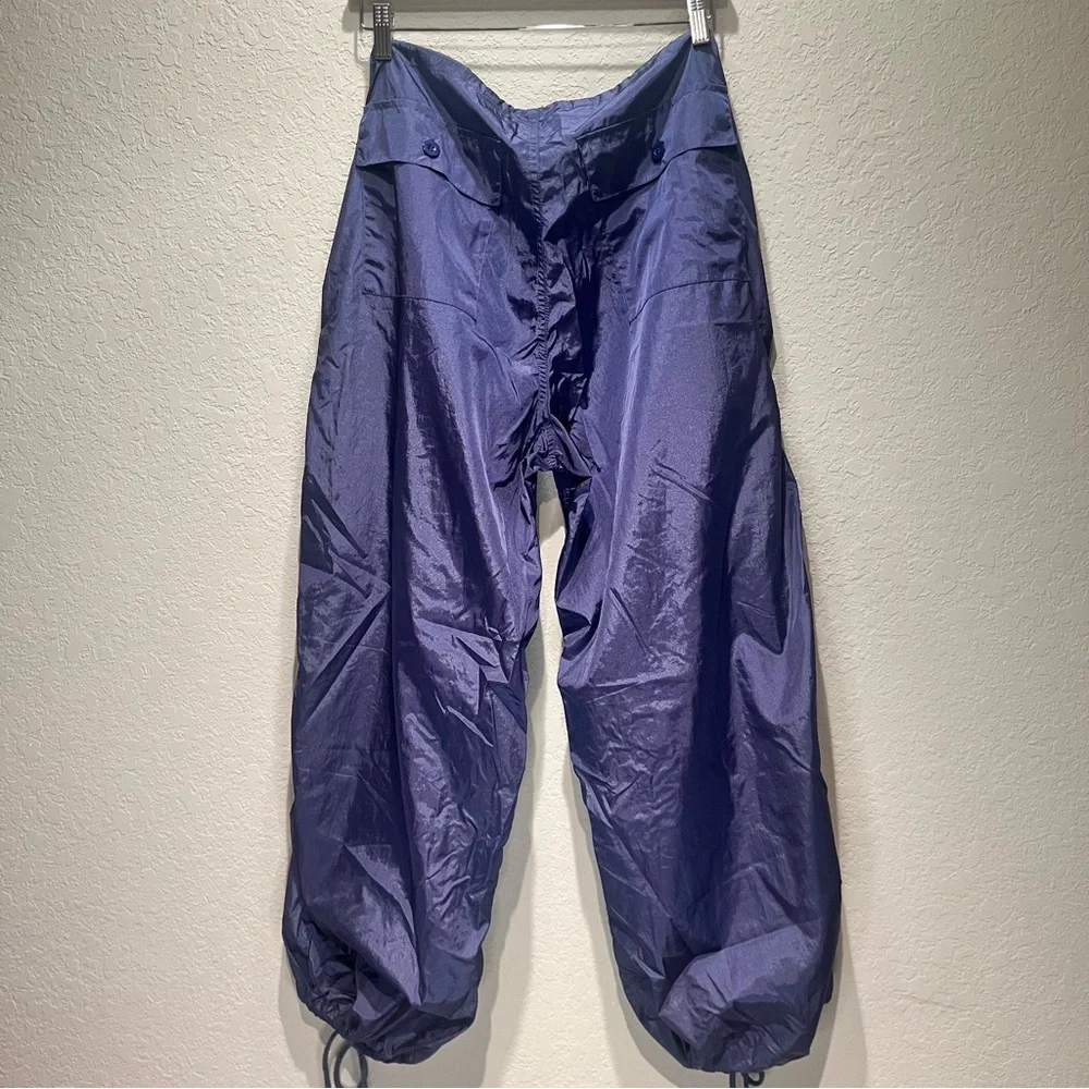 Edikted low rise wide leg rave‎ festival parachute pants in navy size XS/S
